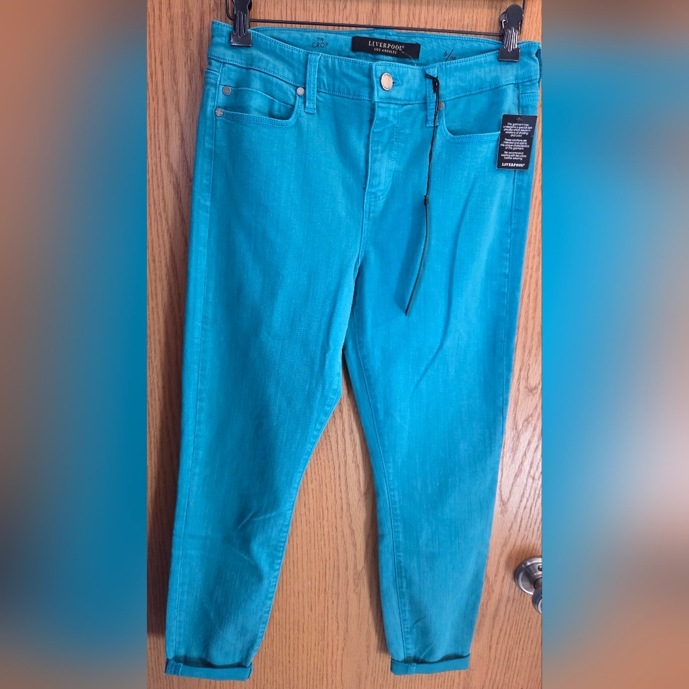 Liverpool Los Angeles Womens Ankle NIK Skinny Jeans  Size 6/28 Lake Blue NWT